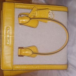 Yellow and Khaki Michael Kors Purse